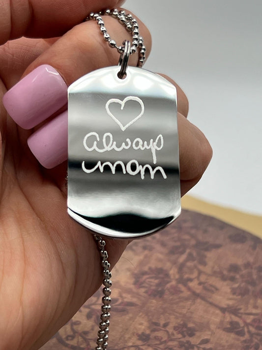 Custom personalized Fingerprint handwriting necklace