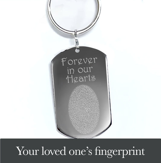 Engraved fingerprint keepsake