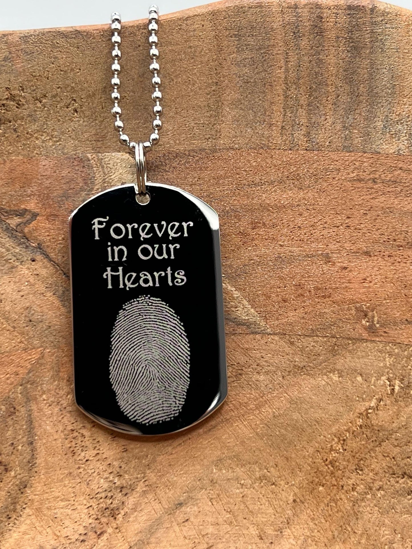Custom Fingerprint & Handwriting Memorial Necklace – Unique Personalized Gift for Loss of a Loved One