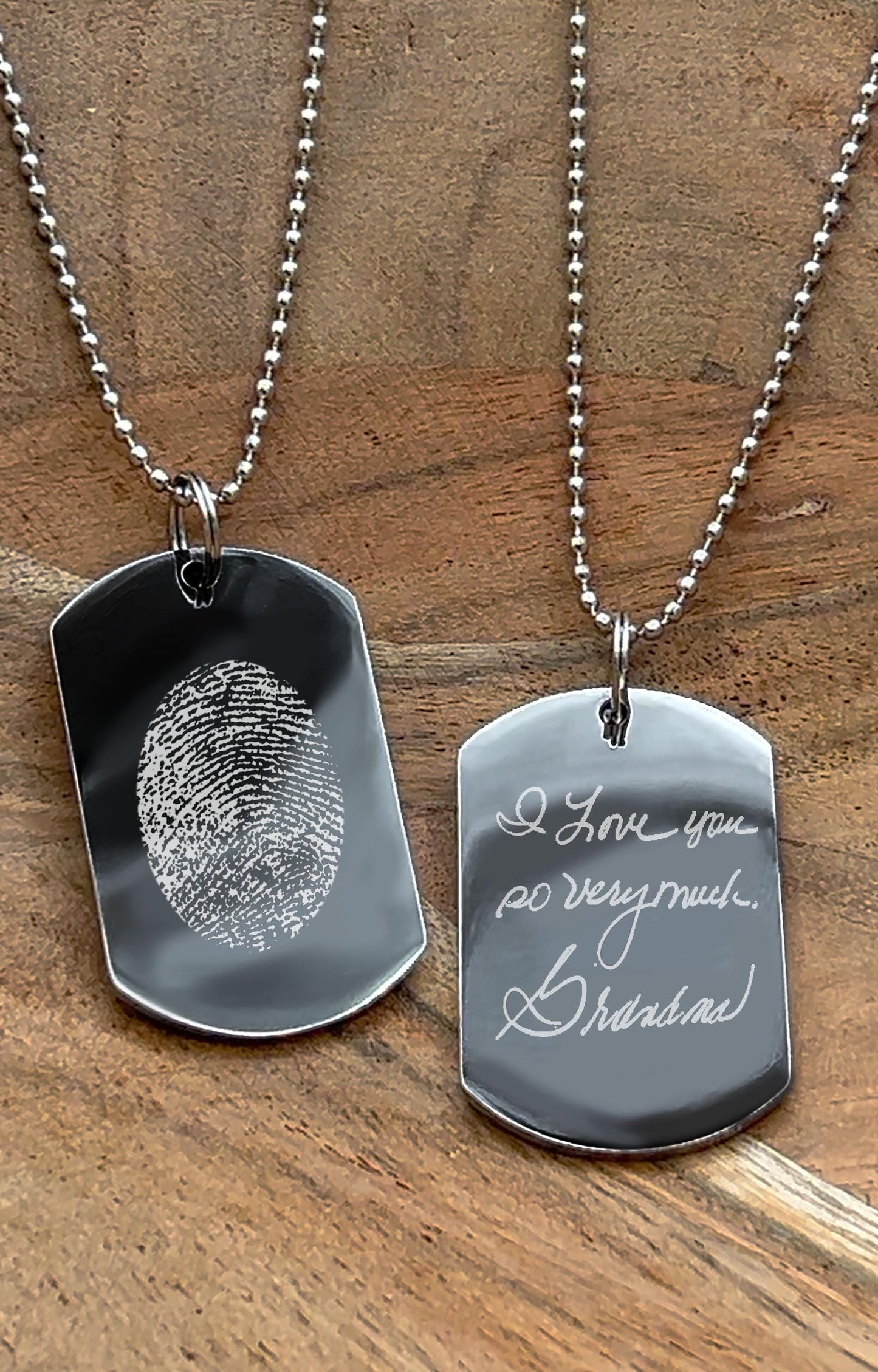 Loved one's Fingerprint & Handwriting Necklace – Unique Personalized Gift for Funeral