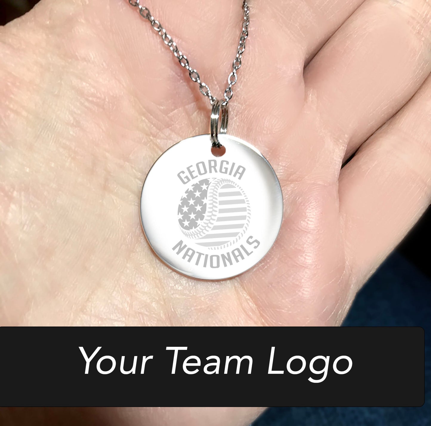 Custom Sports Logo Necklace,  Engraved Necklace, Mascot Pendant, Personalized Gift for Her or Him