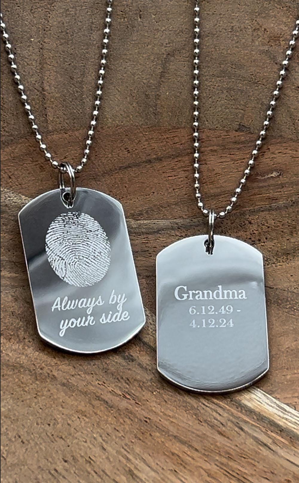 Personalized Memorial Photo Necklace, Custom Sympathy Remembrance Jewelry, Engraved Photo Dog Tag, funeral gift