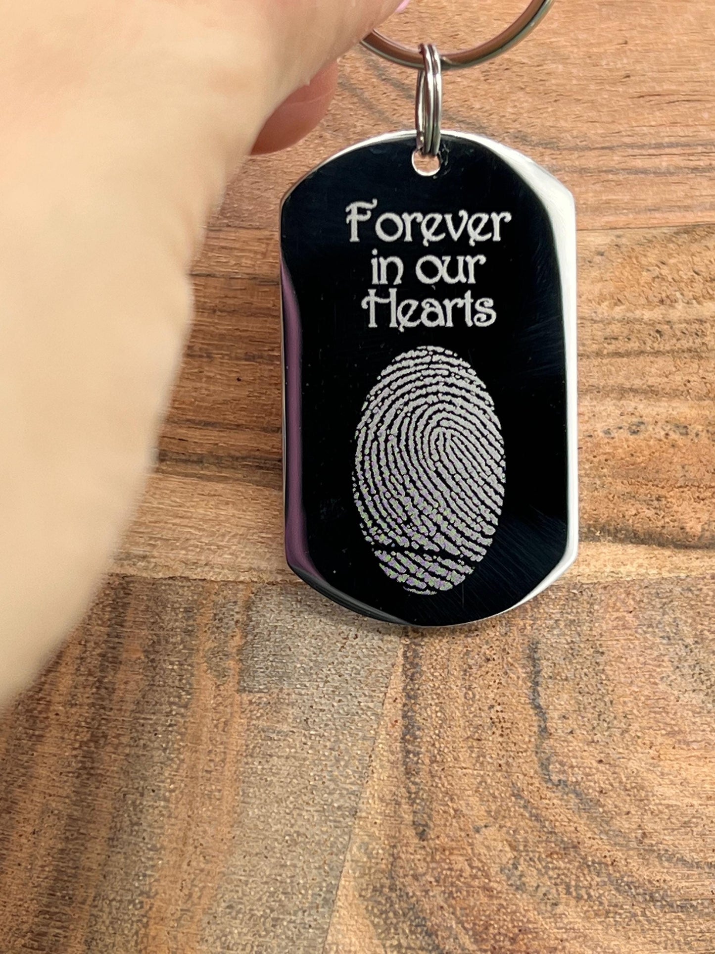 Engraved fingerprint keepsake